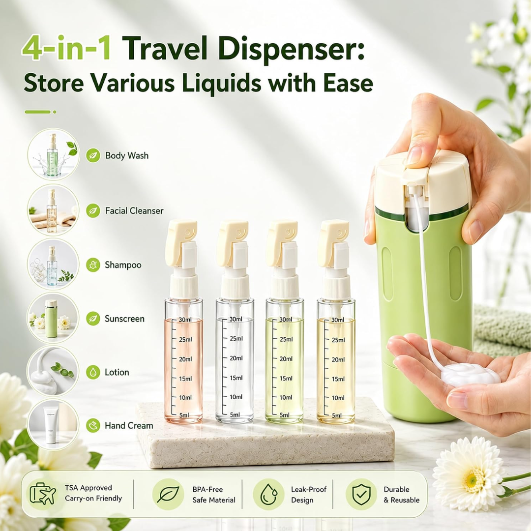 4-in-1 Travel Essentials Dispenser